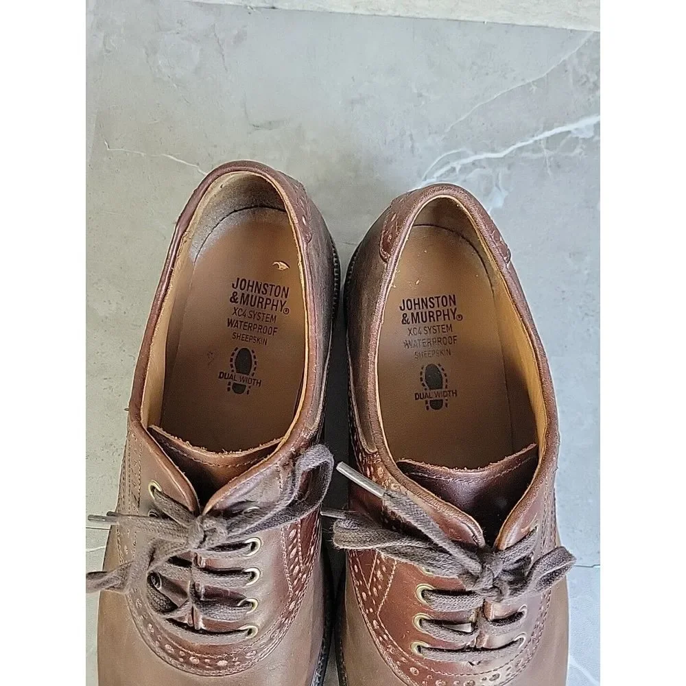 Johnston & Murphy XC4 Mens‎ Shoes Sz. 10.5M Waterproof Sheepskin Dual Width